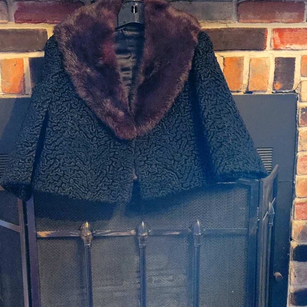 Bolero fur jacket with mink collar